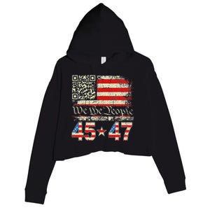 Qr President Trump 4547 Dancing Code Crop Fleece Hoodie