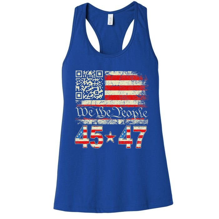 Qr President Trump 4547 Dancing Code Women's Racerback Tank