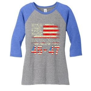 Qr President Trump 4547 Dancing Code Women's Tri-Blend 3/4-Sleeve Raglan Shirt