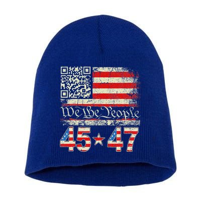 Qr President Trump 4547 Dancing Code Short Acrylic Beanie