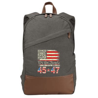 Qr President Trump 4547 Dancing Code Cotton Canvas Backpack