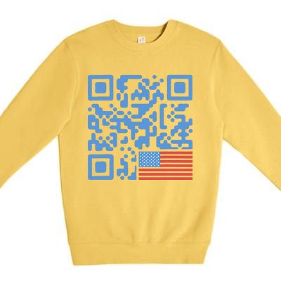 Qr President Trump 4547 Trump Dancing Code Premium Crewneck Sweatshirt