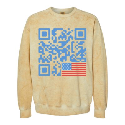 Qr President Trump 4547 Trump Dancing Code Colorblast Crewneck Sweatshirt