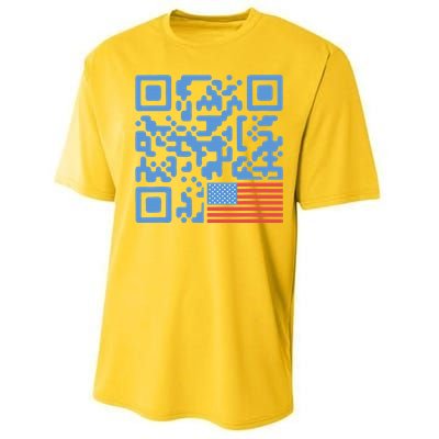 Qr President Trump 4547 Trump Dancing Code Performance Sprint T-Shirt