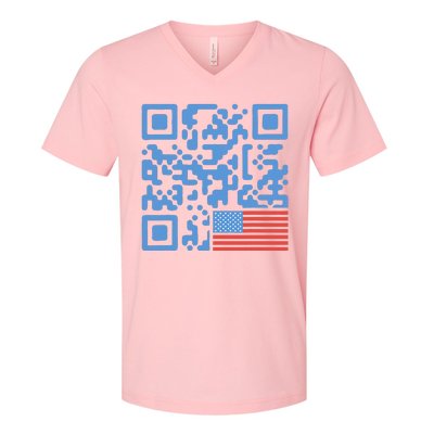 Qr President Trump 4547 Trump Dancing Code V-Neck T-Shirt