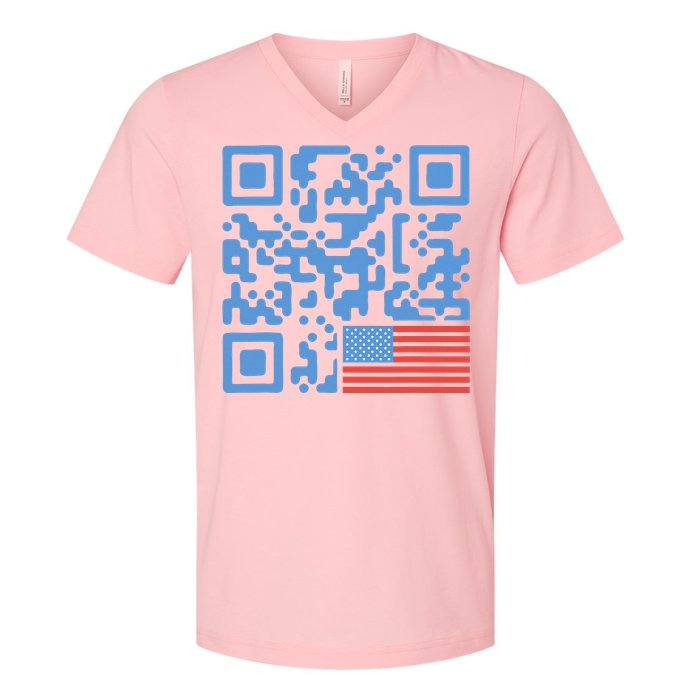 Qr President Trump 4547 Trump Dancing Code V-Neck T-Shirt