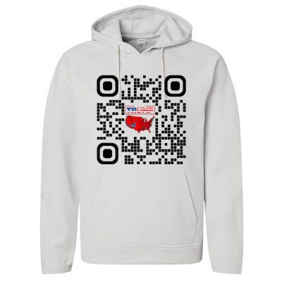 Qr President Trump 4547 Trump Dancing Code Performance Fleece Hoodie