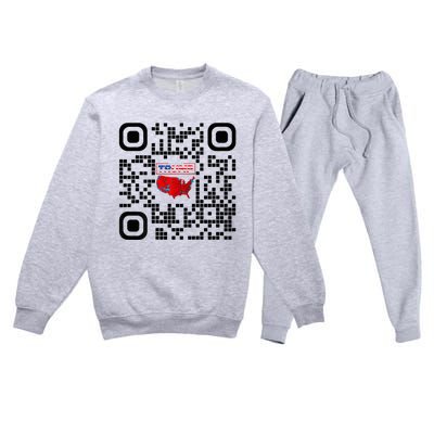 Qr President Trump 4547 Trump Dancing Code Premium Crewneck Sweatsuit Set