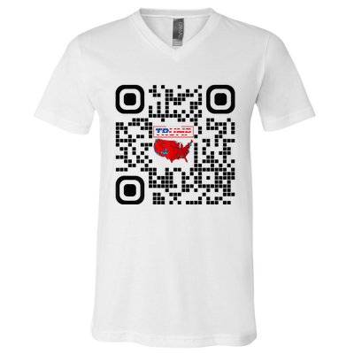 Qr President Trump 4547 Trump Dancing Code V-Neck T-Shirt