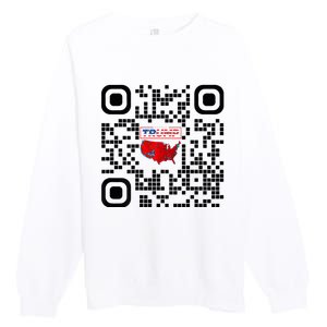 Qr President Trump 4547 Trump Dancing Code Premium Crewneck Sweatshirt