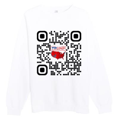 Qr President Trump 4547 Trump Dancing Code Premium Crewneck Sweatshirt