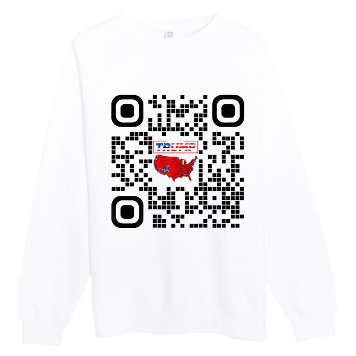 Qr President Trump 4547 Trump Dancing Code Premium Crewneck Sweatshirt