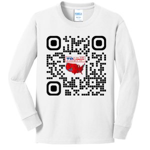 Qr President Trump 4547 Trump Dancing Code Kids Long Sleeve Shirt