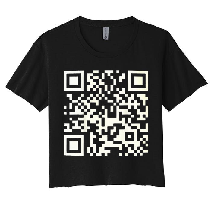 Qr President Trump 4547 Dancing Code Women's Crop Top Tee