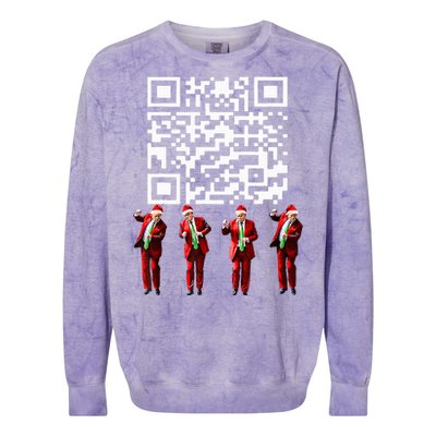 Qr President Trump 4547 Trump Dancing Code Colorblast Crewneck Sweatshirt