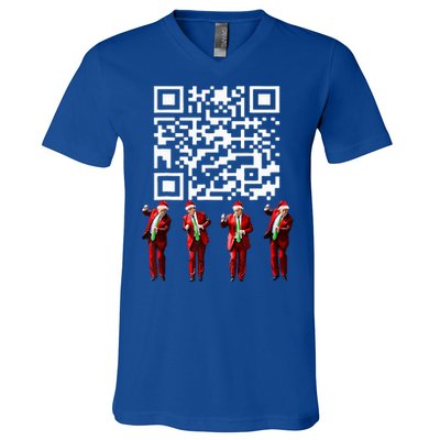 Qr President Trump 4547 Trump Dancing Code V-Neck T-Shirt