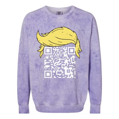 Qr President Trump Dance Code Colorblast Crewneck Sweatshirt