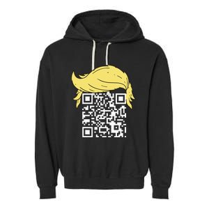 Qr President Trump Dance Code Garment-Dyed Fleece Hoodie