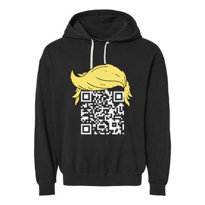 Qr President Trump Dance Code Garment-Dyed Fleece Hoodie