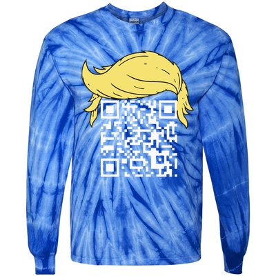 Qr President Trump Dance Code Tie-Dye Long Sleeve Shirt