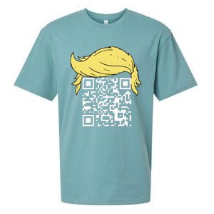 Qr President Trump Dance Code Sueded Cloud Jersey T-Shirt