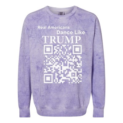 Qr President Trump 4547 Dancing Dance Moves Maga Colorblast Crewneck Sweatshirt