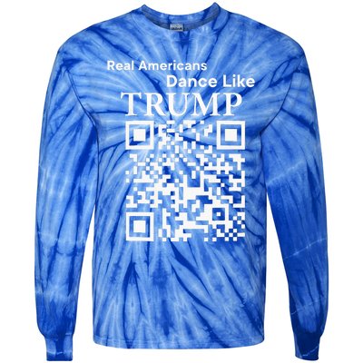 Qr President Trump 4547 Dancing Dance Moves Maga Tie-Dye Long Sleeve Shirt