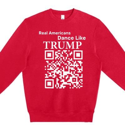 Qr President Trump 4547 Dancing Dance Moves Maga Premium Crewneck Sweatshirt