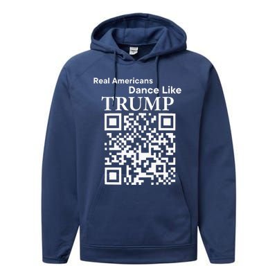 Qr President Trump 4547 Dancing Dance Moves Maga Performance Fleece Hoodie