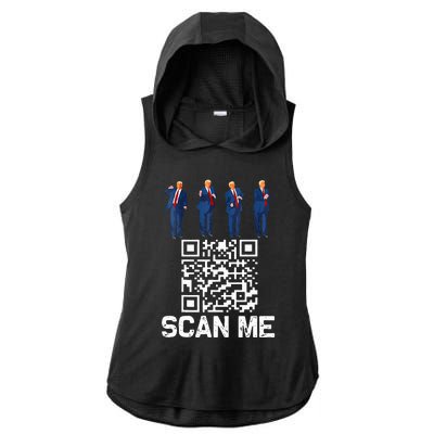 Qr President Trump 4547 Trump Dancing Code Ladies PosiCharge Tri-Blend Wicking Draft Hoodie Tank