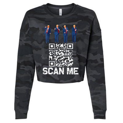 Qr President Trump 4547 Trump Dancing Code Cropped Pullover Crew