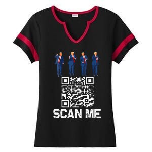 Qr President Trump 4547 Trump Dancing Code Ladies Halftime Notch Neck Tee