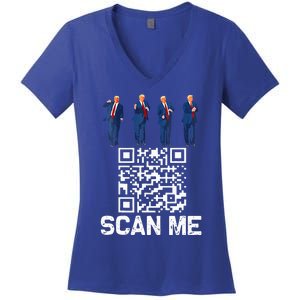 Qr President Trump 4547 Trump Dancing Code Women's V-Neck T-Shirt