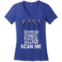 Qr President Trump 4547 Trump Dancing Code Women's V-Neck T-Shirt