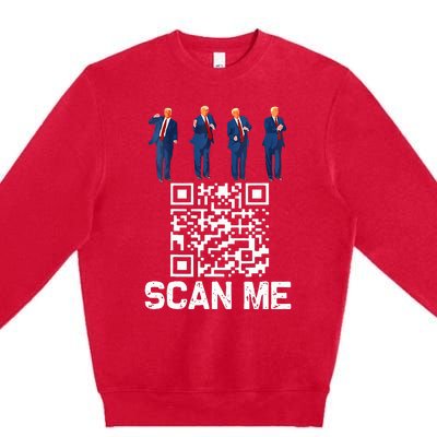 Qr President Trump 4547 Trump Dancing Code Premium Crewneck Sweatshirt