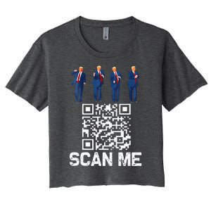 Qr President Trump 4547 Trump Dancing Code Women's Crop Top Tee