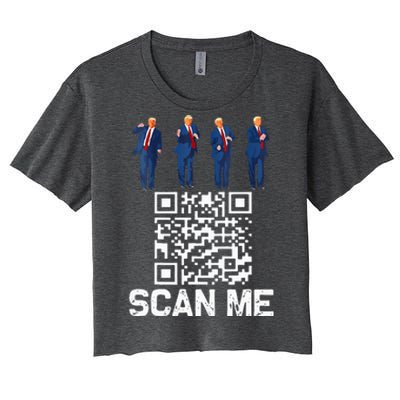 Qr President Trump 4547 Trump Dancing Code Women's Crop Top Tee