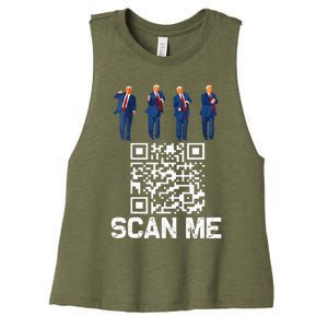 Qr President Trump 4547 Trump Dancing Code Women's Racerback Cropped Tank