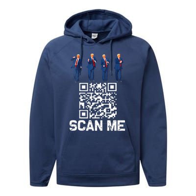 Qr President Trump 4547 Trump Dancing Code Performance Fleece Hoodie