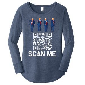 Qr President Trump 4547 Trump Dancing Code Women's Perfect Tri Tunic Long Sleeve Shirt