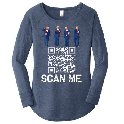 Qr President Trump 4547 Trump Dancing Code Women's Perfect Tri Tunic Long Sleeve Shirt