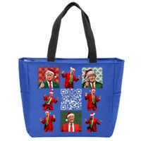 Qr President Trump Christmas Dancing Dance Moves Maga Zip Tote Bag