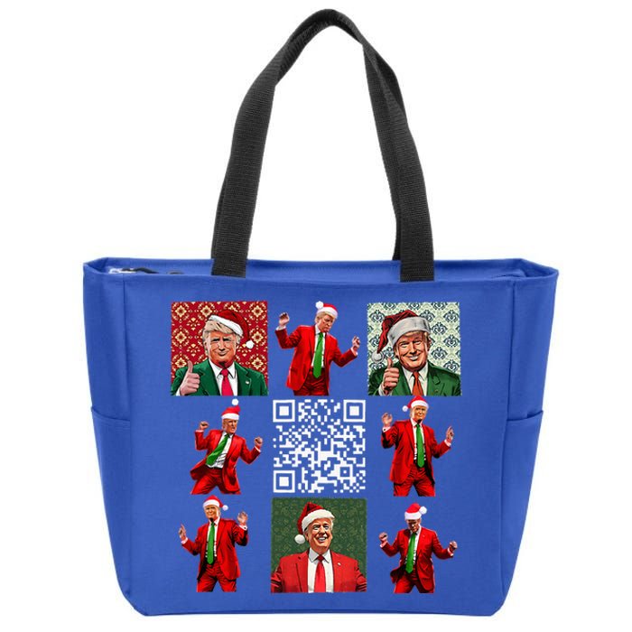 Qr President Trump Christmas Dancing Dance Moves Maga Zip Tote Bag