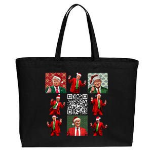 Qr President Trump Christmas Dancing Dance Moves Maga Cotton Canvas Jumbo Tote