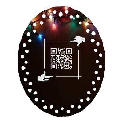 Qr President Trump 4547 Trump Dancing Code Ceramic Oval Ornament