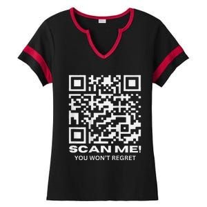 Qr President Trump 4547 Funny Dancing Dance Moves Maga Code Ladies Halftime Notch Neck Tee