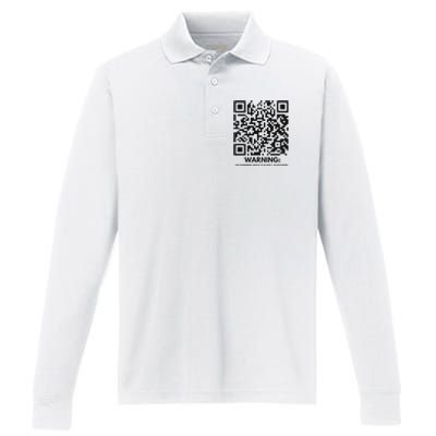 Qr President Trump Dance Code 4547 2024 Back Print Premium Performance Long Sleeve Polo