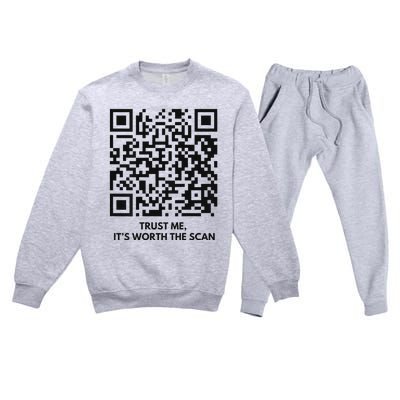 Qr President Trump Dance Code 4547 2024 Back Print Premium Crewneck Sweatsuit Set