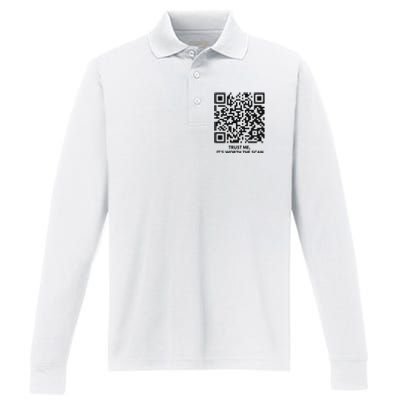 Qr President Trump Dance Code 4547 2024 Back Print Performance Long Sleeve Polo