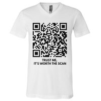 Qr President Trump Dance Code 4547 2024 Back Print V-Neck T-Shirt